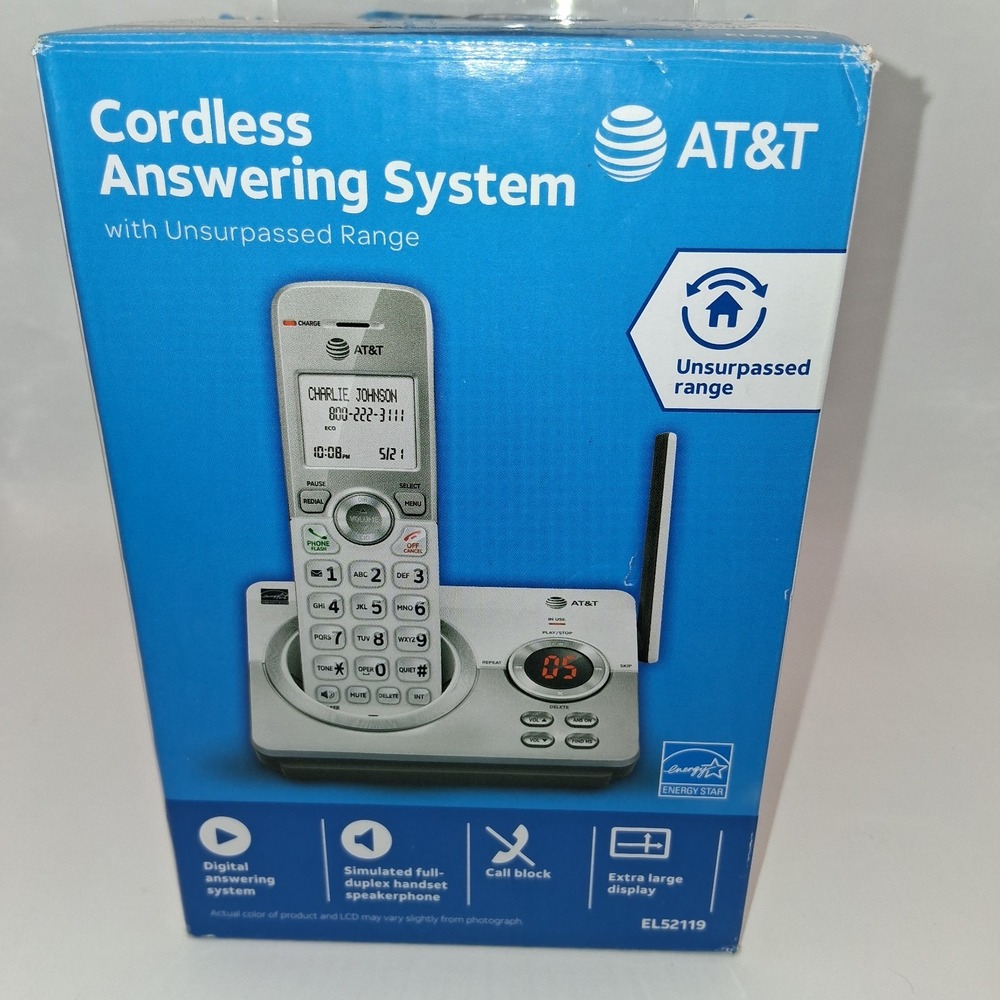 AT&T EL52119  Cordless Phone Handset Call Block Silver Answering System